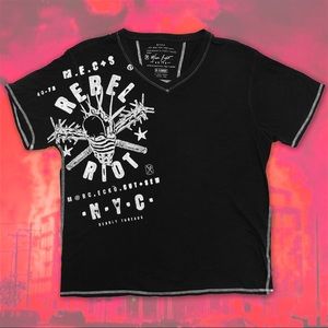 Marc Ecko Cut & Sew Rebel Riot NYC V-Neck Tee